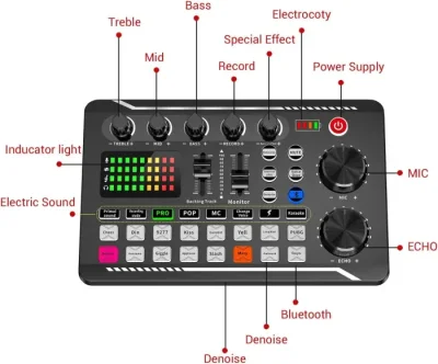 F998 Live Sound Card Audio Mixer - Image 2