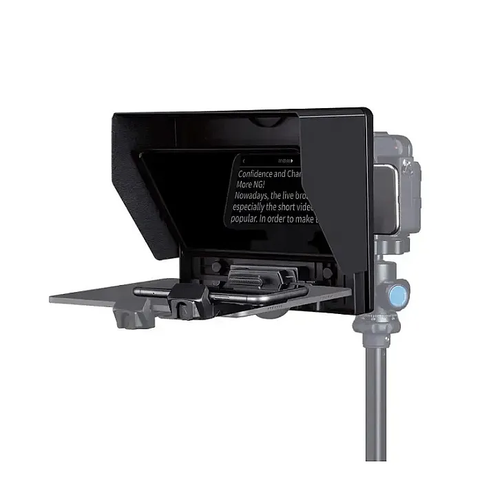 FEELWORLD TP10 Portable Foldable Teleprompter 10″ for Up to 11″ Smartphone Tablet Prompter Phone DSLR Camera Video Record for Live Stream Interview Speech with Lens Adapter Rings APP Control Carry Bag FEELWORLD TP10 Portable Foldable Teleprompter 10″ for Up to 11″ Smartphone Tablet Prompter Phone DSLR Camera Video Record for Live Stream Interview Speech with Lens Adapter Rings APP Control Carry Bag