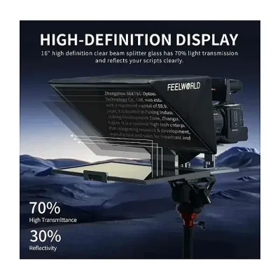 FEELWORLD TP16 16 Inch Folding Teleprompter Supports up to 16″ Tablet Horizontal Vertical Prompting - Image 4