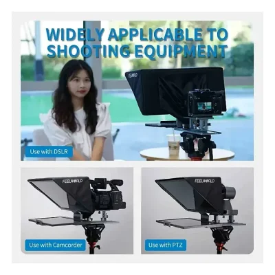 FEELWORLD TP16 16 Inch Folding Teleprompter Supports up to 16″ Tablet Horizontal Vertical Prompting - Image 3
