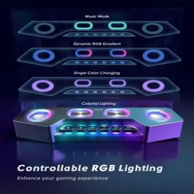 Fifine Ampligame A16 bluetooth speaker with built-in battery, volume/music/rgb controls, EQ switch for gaming, music, videos - Image 4