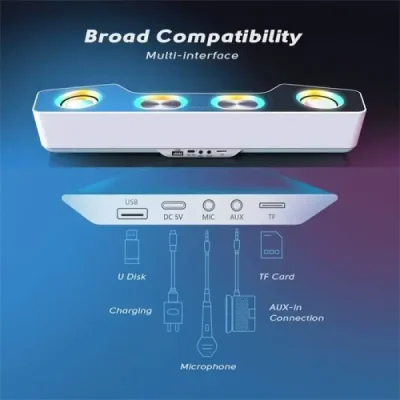 Fifine Ampligame A16 bluetooth speaker with built-in battery, volume/music/rgb controls, EQ switch for gaming, music, videos - Image 3