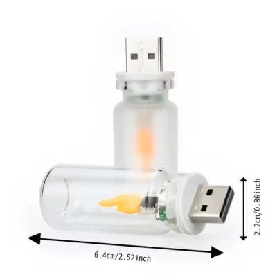 Flame USB LED Night Light Frosted Clear Glass Flickering Dynamic Flame Light for Car Home Lamp - Image 7