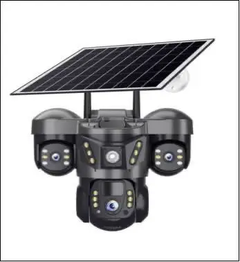 Geek space 5G 8K ultra HD solar security camera 3 lens 360 outdoor wireless cctv camera - Image 2