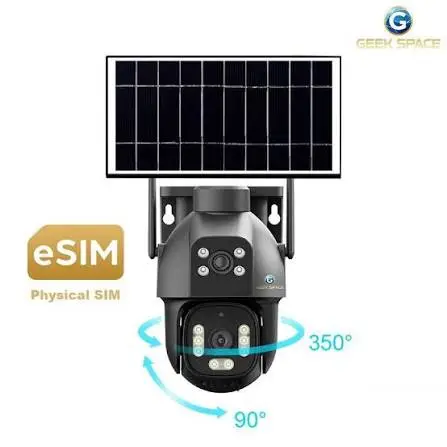 Geek Space BS-M1-2L-5G-eSIM Solar-Powered Security Camera 4G 5G LTE with e-SIM  8K Smart Net Camera