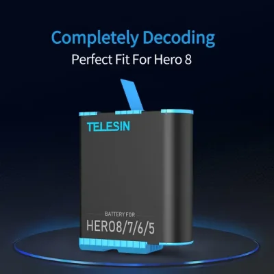 Telesin GP-BTR-801 Lithium-Ion Rechargeable battery Fully Decoded For GoPro 5 / 6 / 7 / 8 - Image 3
