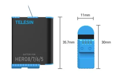 Telesin GP-BTR-801 Lithium-Ion Rechargeable battery Fully Decoded For GoPro 5 / 6 / 7 / 8 - Image 4