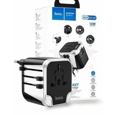 Hoco AC5 2USB+1Socket Universal Conversion travel Charger - Image 6