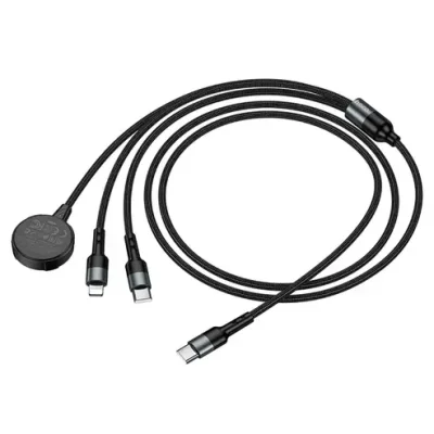 HOCO CW64 3-in-1 Magnetic Wireless Charging Cable with USB-C, Lightning (1.2m) - Image 3