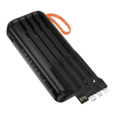 Hoco J151A Spirit 20000mAh 10W Power Bank With Built-in Cables & Flashlight - Image 4