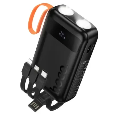 Hoco J151A Spirit 20000mAh 10W Power Bank With Built-in Cables & Flashlight - Image 2