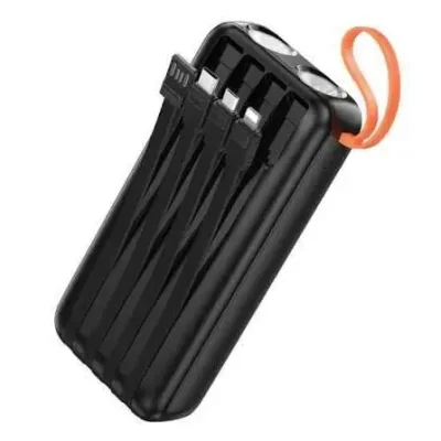 Hoco J151A Spirit 20000mAh 10W Power Bank With Built-in Cables & Flashlight - Image 3