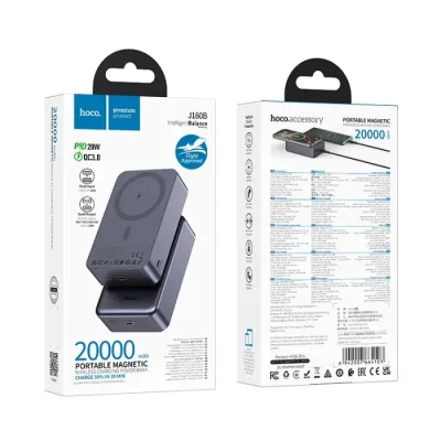 Hoco J160B 20000mAh 20W Magnetic Wireless Power Bank - Image 4