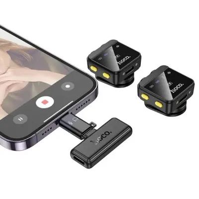 Hoco L17 Dual-Mic Magnetic Lavalier Wireless Digital Microphone (Type-C/iphone) - Image 3