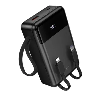 Hoco MMJ17 20000mAh Power Bank with Digital Display – 22.5W Fast Charging, Built-in Type-C & Lightning Cables - Image 3