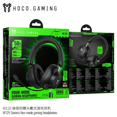Hoco W125 Sonoris 4-Mode Gaming wireless Headphone for connection modes USB 2.4G + Type-C 2.4G + Bluetooth + AUX - Image 6