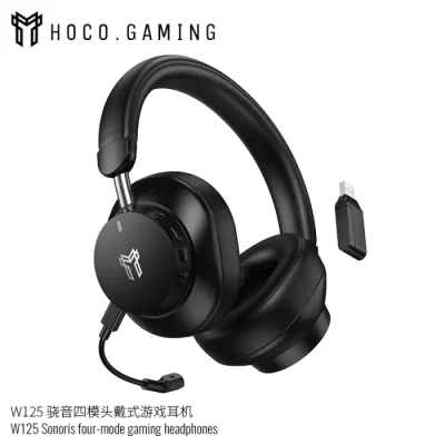 Hoco W125 Sonoris 4-Mode Gaming wireless Headphone for connection modes USB 2.4G + Type-C 2.4G + Bluetooth + AUX - Image 2