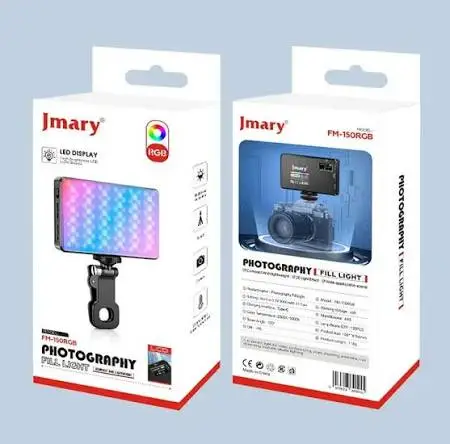 Jmary FM-150 RGB Colorful Video Fill Light Rechargeable Built-In 3000mAh Battery LCD Display Perfect for Photography & Videography - Image 5