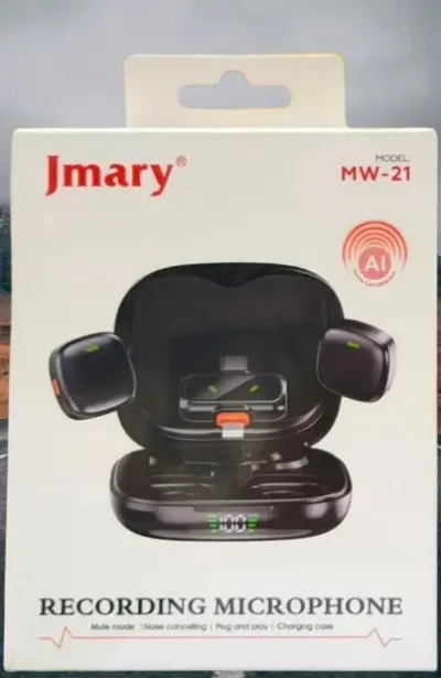Jmary MW-21 Wireless Dual Microphone Type-C and Lightning transmiter - Image 1
