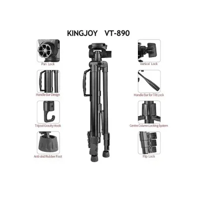 Kingjoy VT-890 Aluminum Video Camera Tripod - Image 2