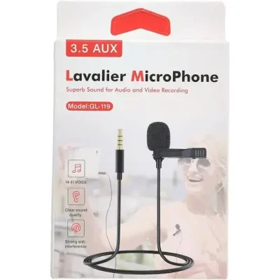 Lavalier GL-119 Mini Microphone Wired Omni Directional Mic 3.5mm Aux Jack Mic Conference Portable Microphone For Mobile Phone Camera - Image 3