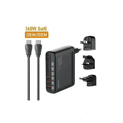 LDNIO A6140C 140W Super Fast Charging 6 USB Ports LED Display GaN Desktop Charger Adapter -1.5M - Image 3