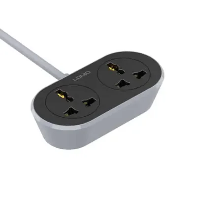 LDNIO SC2018-5M 3 Pin 2 Port Black Power Strip (5 Meter) - Image 2