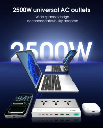 LDNIO SC3 GaN 100W PD Desktop Power Strip (10-in-1) – Fast Charging with Flame Retardant Design - Image 4