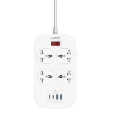 LDNIO SC4407C Universal Outlet 45W USB Power Strip with 4 AC outlets - Image 2