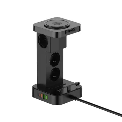 LDNIO SEW4485 Multiple 2500w Tower Power Strip 32W USB Output With Wireless Charging - Image 3