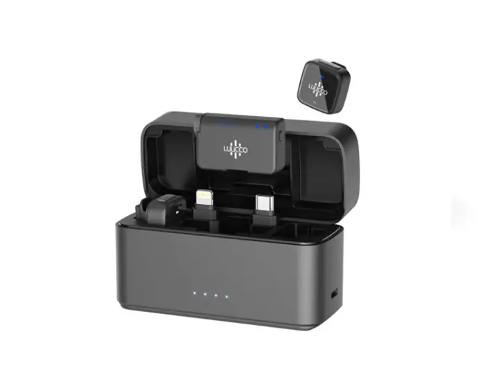 Luucco AirMic combo Wireless Lavalier Microphone Dual Mic 2.4GHz, USB-C & Lightning, Noise Reduction