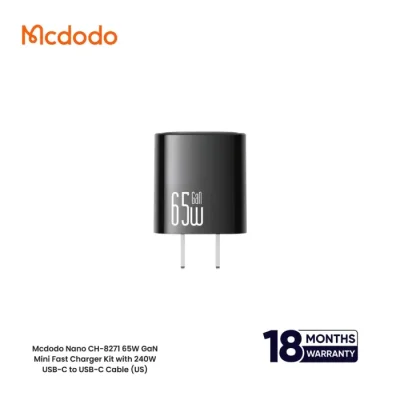 Mcdodo Nano CH-8271 65W GaN Mini Fast Charger Kit with 240W USB-C to USB-C Cable (US) - Image 4