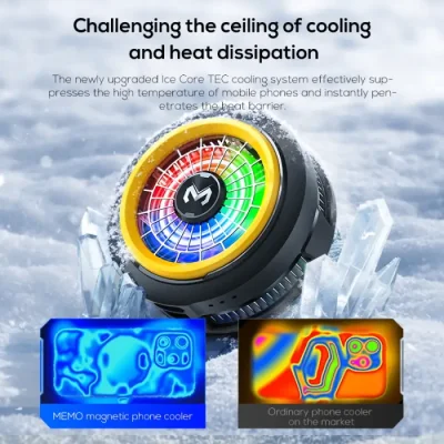 MEMO CX20 Magnetic Phone Cooler TEC Semiconductor Gaming Cooling Fan RGB Display Clip Cooler - Image 4