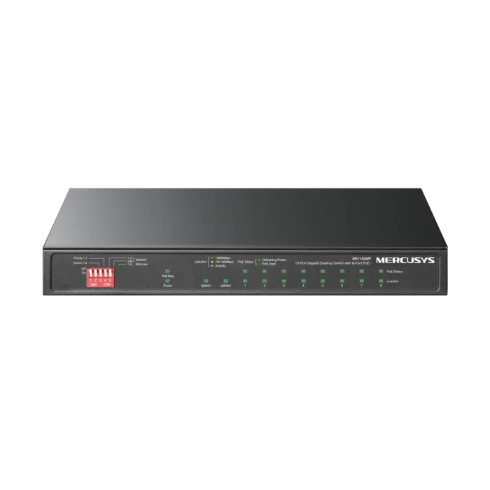 MERCUSYS MS110GMP 10-PORT GIGABIT DESKTOP SWITCH WITH 8-PORT POE...