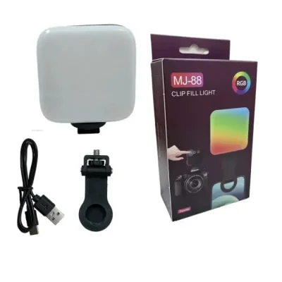 MJ-88 RGB LED Video Light for Mobile & Laptop Rechargeable Portable Fill Light for Video Call, Live Streaming & Content Creation - Image 3