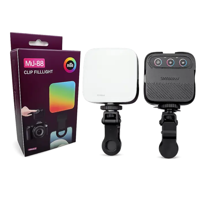 MJ-88 RGB LED Video Light for Mobile & Laptop Rechargeable Portable Fill Light for Video Call, Live Streaming & Content Creation