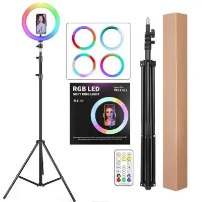 MJ36 RGB 14 Inch Soft Ring Light Circle Photography Lighting 16 Colour LED with Tripod Stand - Image 3