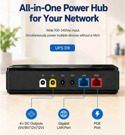 OLAX POE-D9 Smart Mini DC UPS Pro (20000mAh, 24W) Backup Power for WiFi Router - Image 3