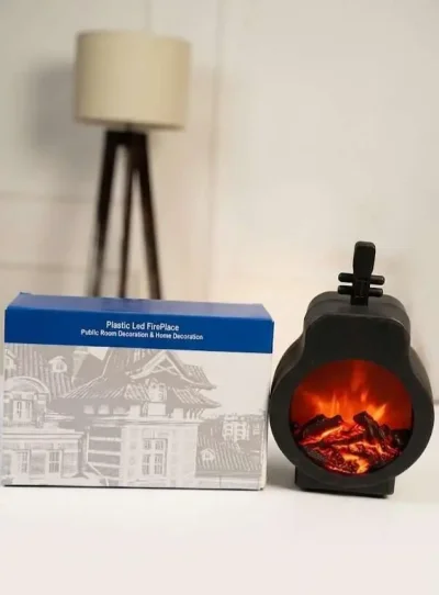 Plastic LED Fireplace Mini Electric Fireplace Decorative Lamp Home & Public Room Decoration - Image 2
