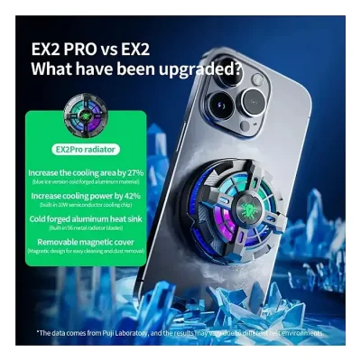 Plextone EX2 Pro Mobile Phone Cooler RGB Gaming Cooler Radiator - Image 2