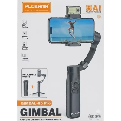 PLOKAMA Gimbal-x5 pro Tripod AI with Ring Magnetic for Smartphones up to 7 Inch - Image 2