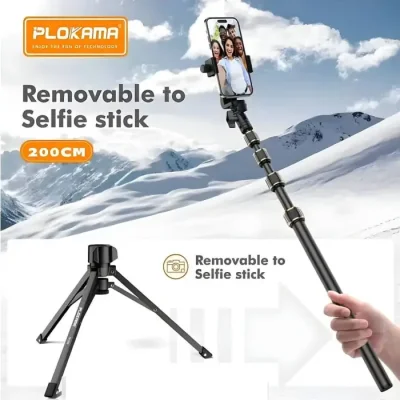 Plokama PK-998 Photograph Tripod & Selfie Stick Multiple Device Usage Height Adjut Stable and Linshakable with Remote control (200CM) - Image 2