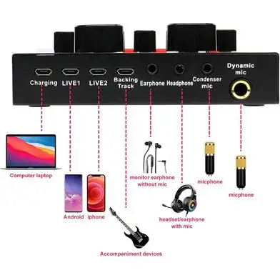 Powerpak BM 800 Studio Microphone Kits With Filter V8 Sound Card Condenser Microphone Bundle Record Ktv Karaoke Smartphone Microphone - Image 2