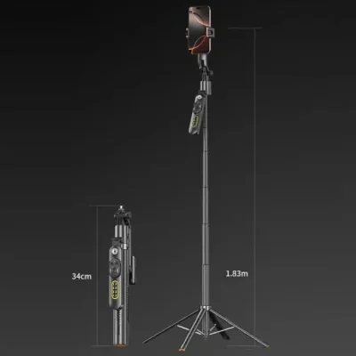 Q625 Portable Foldable Smart AI Tracking Anti-Shake Bluetooth Selfie Stick Quad tripod - Image 2