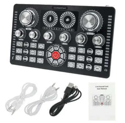 Karaoke Q7 Live Sound Card Male Female Voice Changer Audio Mixer for Stream YouTube Facebook Tiktok Live - Image 2