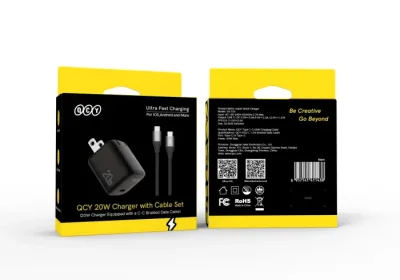 QCY CK02-MG 20W Charger Adapter with Type-C to Type-C Cable (1.2M) - Image 2