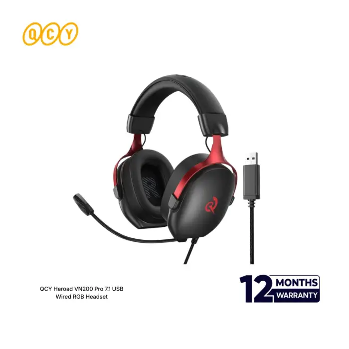 QCY Heroad VN200 Pro 7.1 USB Wired RGB Headset QCY Heroad VN200 Pro 7.1 USB Wired RGB Headset