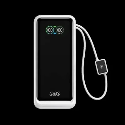 QCY HyperCharge PB30C 30000mAh 100W Power Bank with TFT Display & Built-in Cables - Image 2