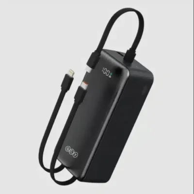 QCY Pulse PB30B 30000mAh Power Bank with 3 Built-in Cables - Image 2