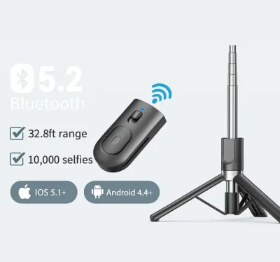 R16D Selfie stick with Grip handle and dual mini light - Image 3